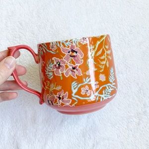 Anthropologie Floral Elephant Mug